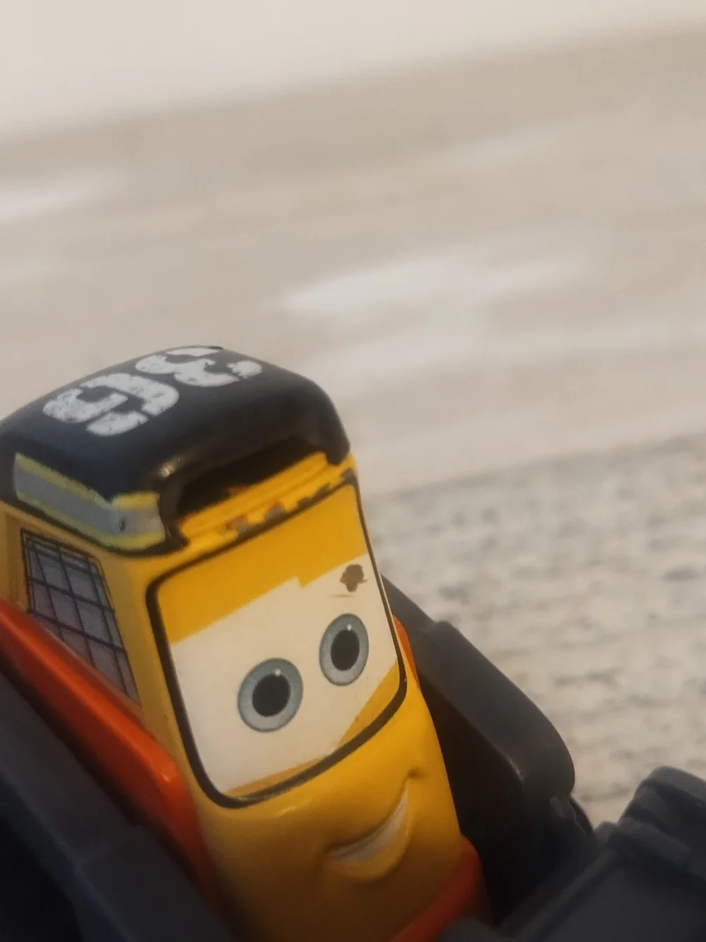 Disney Pixar Cars Drip 36 Track Vehicle Mattel Bulldozer Toy Yellow Black Figure